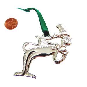 Silver Plate Dr Suess Christmas Ornaments Mischievous Cat In Hat Tree New In Box